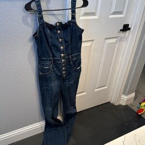 Denim Button-Up Jumpsuit